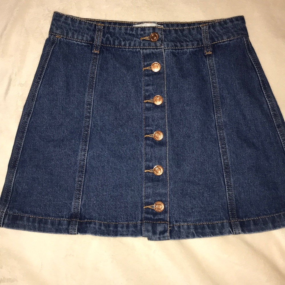 Forever 21 Button Front Jean Skirt